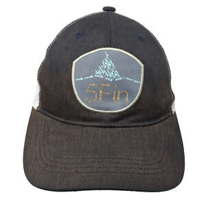 5Fin Snapback Trucker Hat Black One Size Adjustable Mesh Back Embroidered